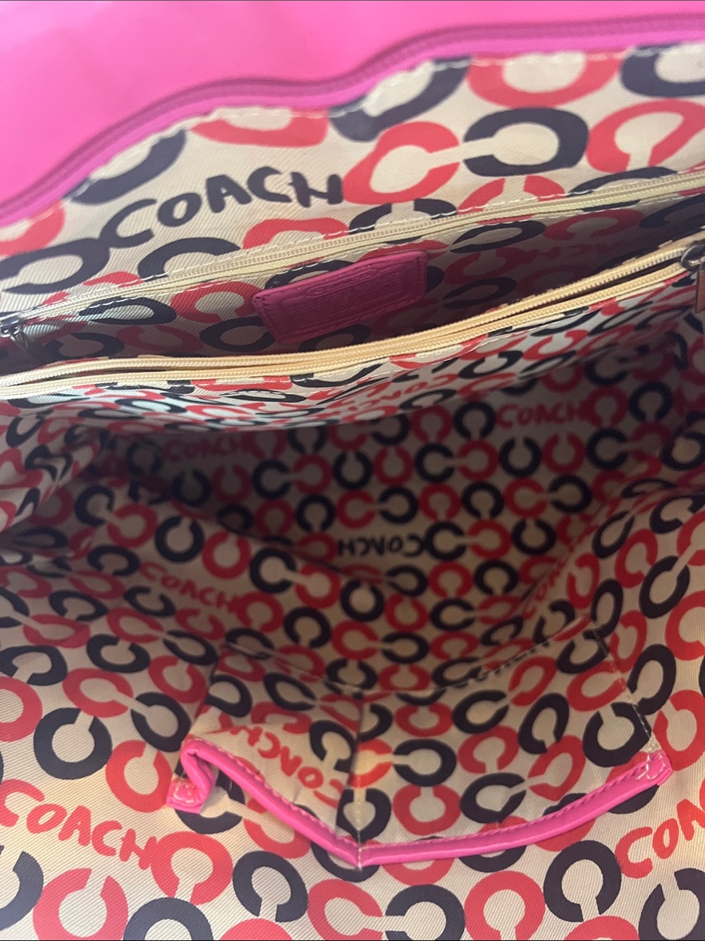 Coach Bonnie Cashin Sketch Book Tote Cream & Pink - Picture 5 of 6